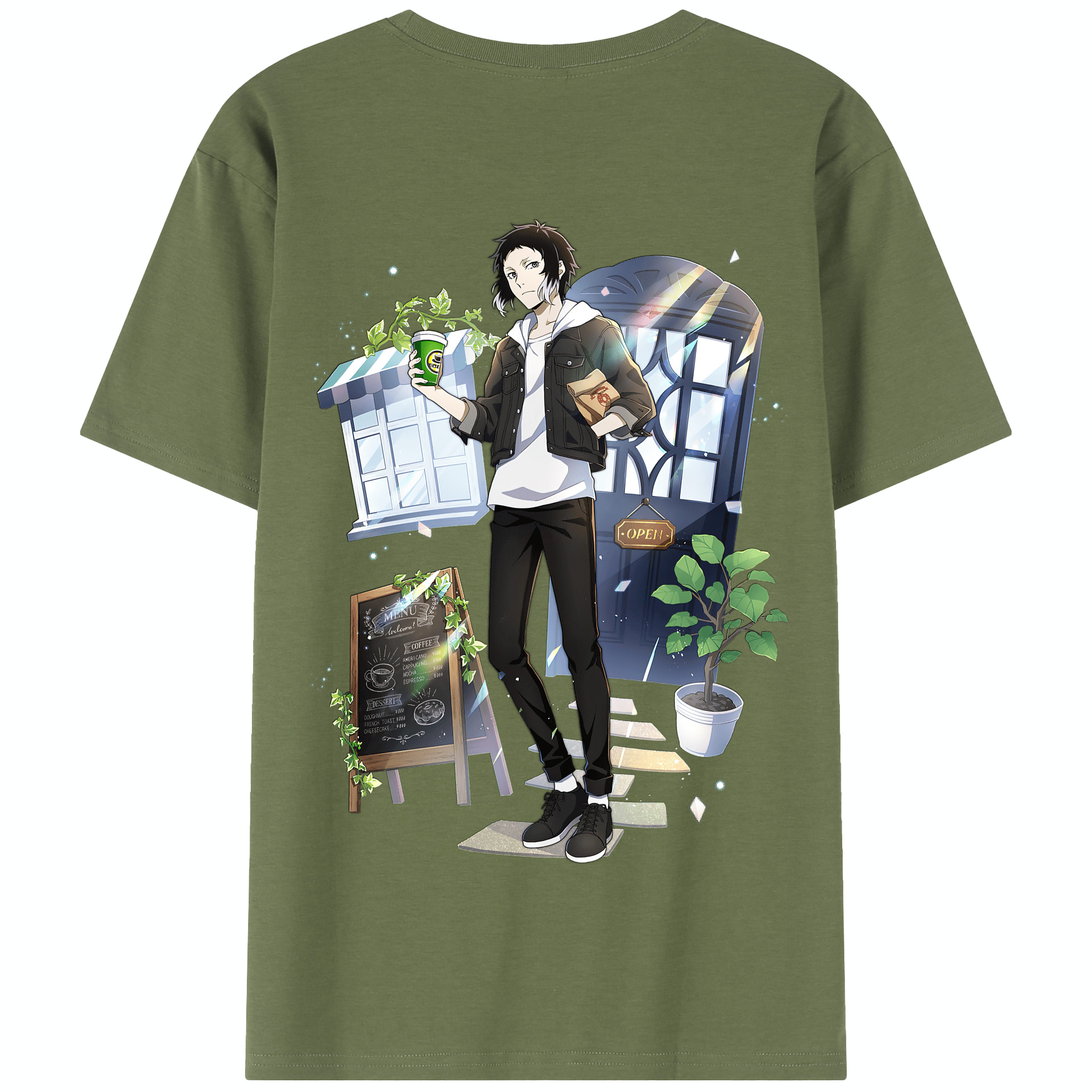 （画像用） 文豪ストレイドッグス Bungo Stray Dogs 綿100％半袖Tシャツ（背面プリント）